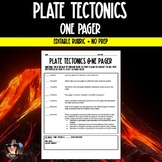 Plate Tectonics Activity - One Pager