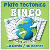 Plate Tectonics BINGO & Memory Matching Card Game Activity