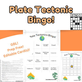 Preview of Plate Tectonics Bingo!