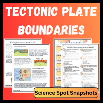 Preview of Plate Tectonics Boundaries Reading Comprehension - Print & Digital Resource