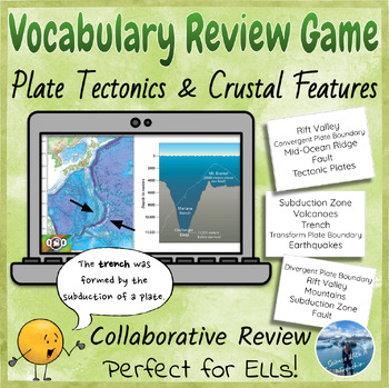 Preview of Plate Tectonics & Crustal Features | Vocabulary Review Game