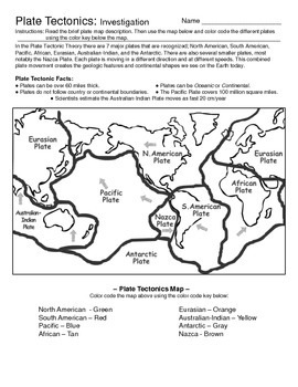 6th grade science worksheets plate tectonics