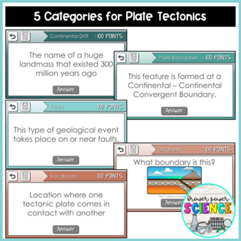 Plate Tectonics Jeopardy Interactive Game By Brower Power Science