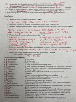 Preview of Plate Tectonics NGSS Exam Answer Key page 2