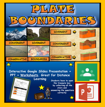 Preview of Plate Tectonics: Plate Boundaries: Interactive Google Slides + PPT + Worksheet