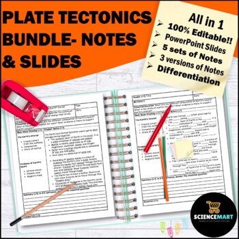 Preview of Plate Tectonics PowerPoint, Notes & Exam | Earth Science Notebook