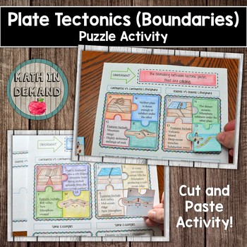Preview of Plate Tectonics Puzzle Activity (Plate Boundaries)