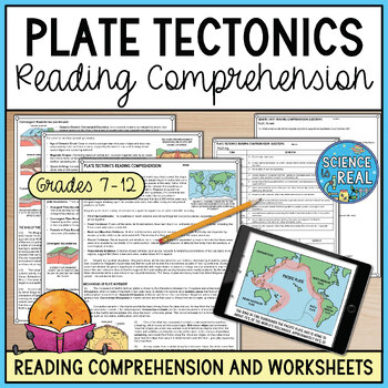 Preview of Plate Tectonics Reading Comprehension and Worksheets