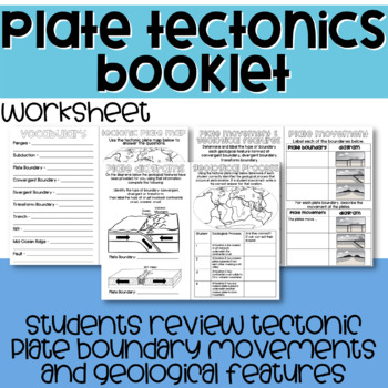 Preview of Plate Tectonics Booklet - Plate Boundaries and Geological Features