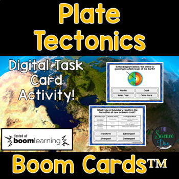 Preview of Plate Tectonics Task Cards - Distance Learning Compatible Digital Boom Cards™