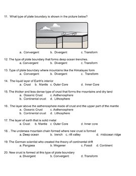 Plate Tectonics Test and Study Guide by Sarah's STEM stuff | TpT