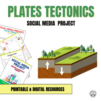 Preview of Plate Tectonics Theory Social Media Project with Digital Resources, Grades 5-12