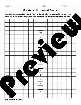 Plate Tectonics Vocabulary Enrichment Create a Crossword ...