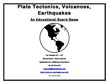 Preview of Plate Tectonics Volcanoes Earthquakes Board Game