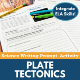Plate Tectonics - Writing Prompt Activity - Print or Digital