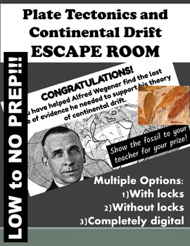 Preview of Plate Tectonics and Continental Drift Escape Room (Digital and Print Breakout)