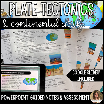 Preview of Plate Tectonics and Continental Drift Lesson Guided Notes and Assessment
