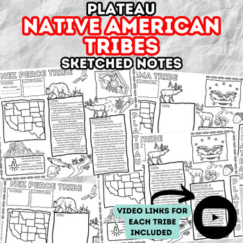 Preview of Plateau Native American Tribes BUNDLE - Fun Sketched Design Notes