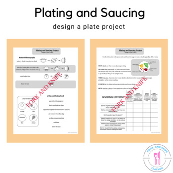 Preview of Plating And Saucing Design a Plate Project  For The Culinary High School And FCS