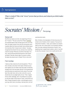 Preview of Plato's "Apology": Socrates' Mission