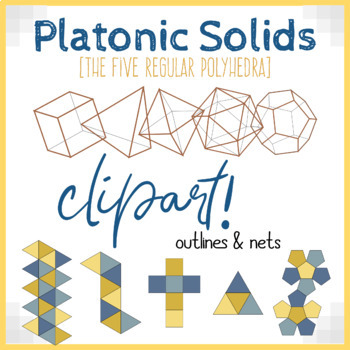 Preview of Platonic Solids - Geometry Polyhedrons 3D Figures - CLIP-ART