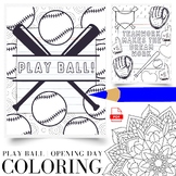 Play Ball Mandala Coloring | Opening Day Coloring Worksheets