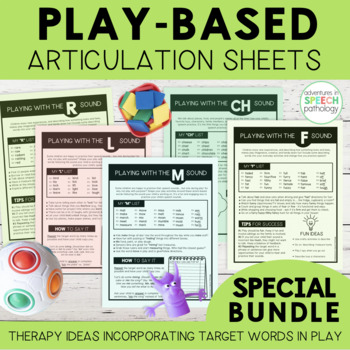 Preview of Play Based Articulation Sheets for Speech Therapy – BUNDLE