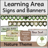 Play Based Learning Area Signs and Banners - NATURE Themed