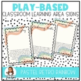 Play-Based Learning Area/Center Description Signs: Pastel 