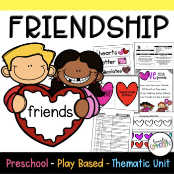 Preview of Play Based Preschool Lesson Plans Friendship Thematic Unit
