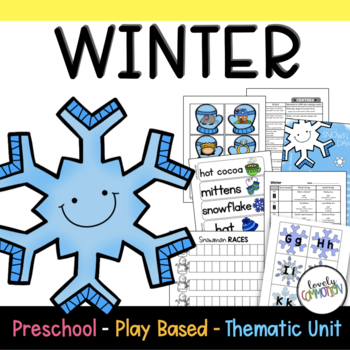 Preview of Play Based Preschool Lesson Plans Winter Thematic Unit