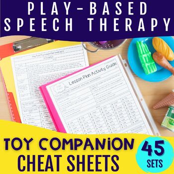 Preview of Play Based Speech Therapy Toy Companion Speech Therapy Cheat Sheets for SLPs
