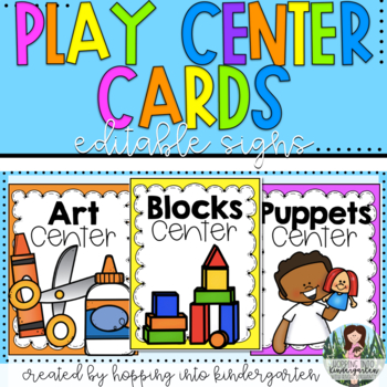 Play Center Cards - Editable by Hopping into Kindergarten with Rachel ...