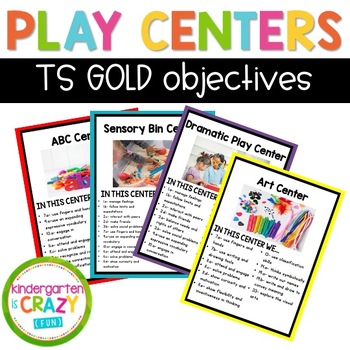 Preview of Play Center Signs with Creative Curriculum Learning Objectives