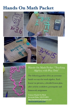 Preview of Play Doh Algebra "Math Packet" For Teaching Equations