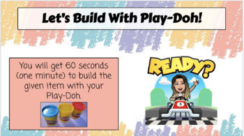 Preview of Play Doh Building Task Slides - Great Morning Meeting Game!