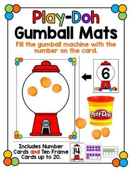 Play-Doh Gumball Math Mats - Numbers 1-20 by Cindy Gilchrist