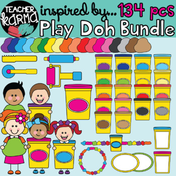 Preview of Play Doh Kids & Clay Clipart BUNDLE: 134 pieces