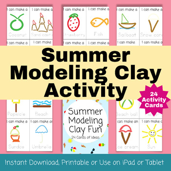 Preview of Play Doh Mats, Summer Modeling Clay Activity, 24 Activity Cards