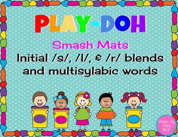 Preview of Play-Doh Mats for Speech Therapy: /s/, /r/, /l/ Blends & Multisyllabic Words