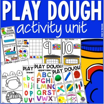 Preview of Play Dough Activities - Routine, Task Cards, Literacy, Math, SEL, and MORE!