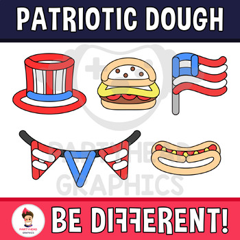 Preview of Play Dough Clipart Playdough Patriotic Holidays Fine Motor Skills
