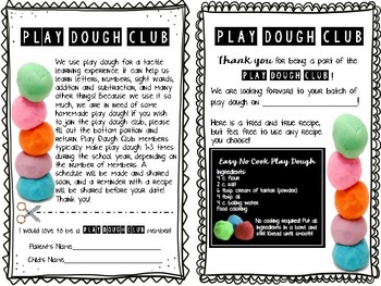 Preview of Play Dough Club