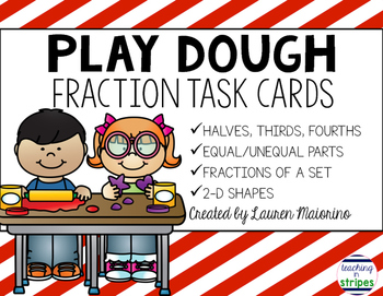Preview of Play Dough Fractions Task Cards