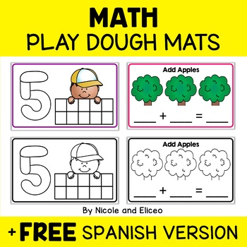 Preview of Play Dough Mats Numbers + FREE Spanish