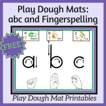 Preview of ABC Play Dough Mats: ABC and Fingerspelling Literacy Center