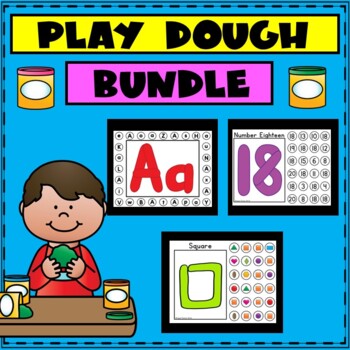 Preview of Play Dough Mats Bundle | Shapes Alphabet Numbers to 20