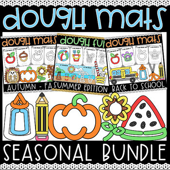 Preview of Play Dough Mats Fine Motor Skills Play Doh Centers SEASONAL BUNDLE