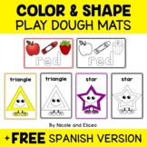 Play Dough Mats Colors and Shapes + FREE Spanish