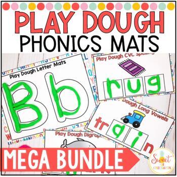 Preview of Play Dough Phonics and Phonemic Awareness Mats MEGA Bundle | Fine Motor Activity